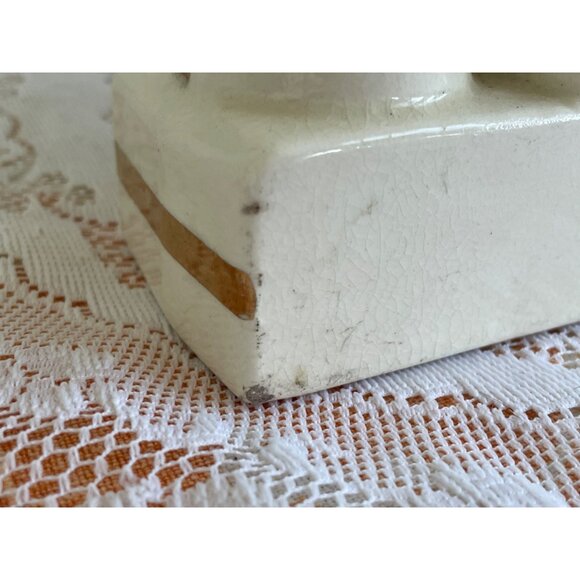 Antique German Mechanical Mantle Clock Pillars Hand Painted Porcelain Not Workin - Picture 10 of 15